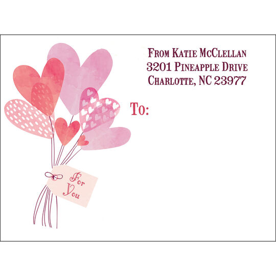 Heart Bouquet Shipping Labels